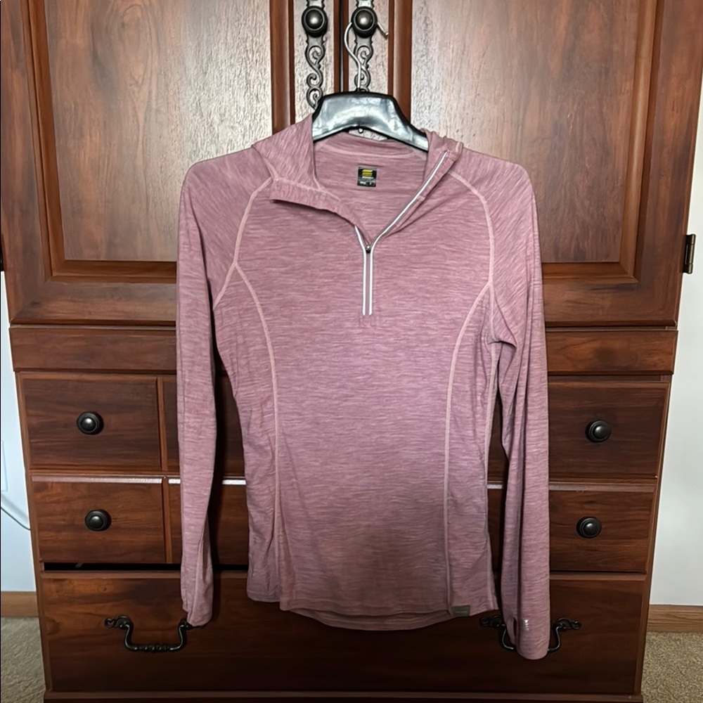 Merino wool quarter zip hoodie